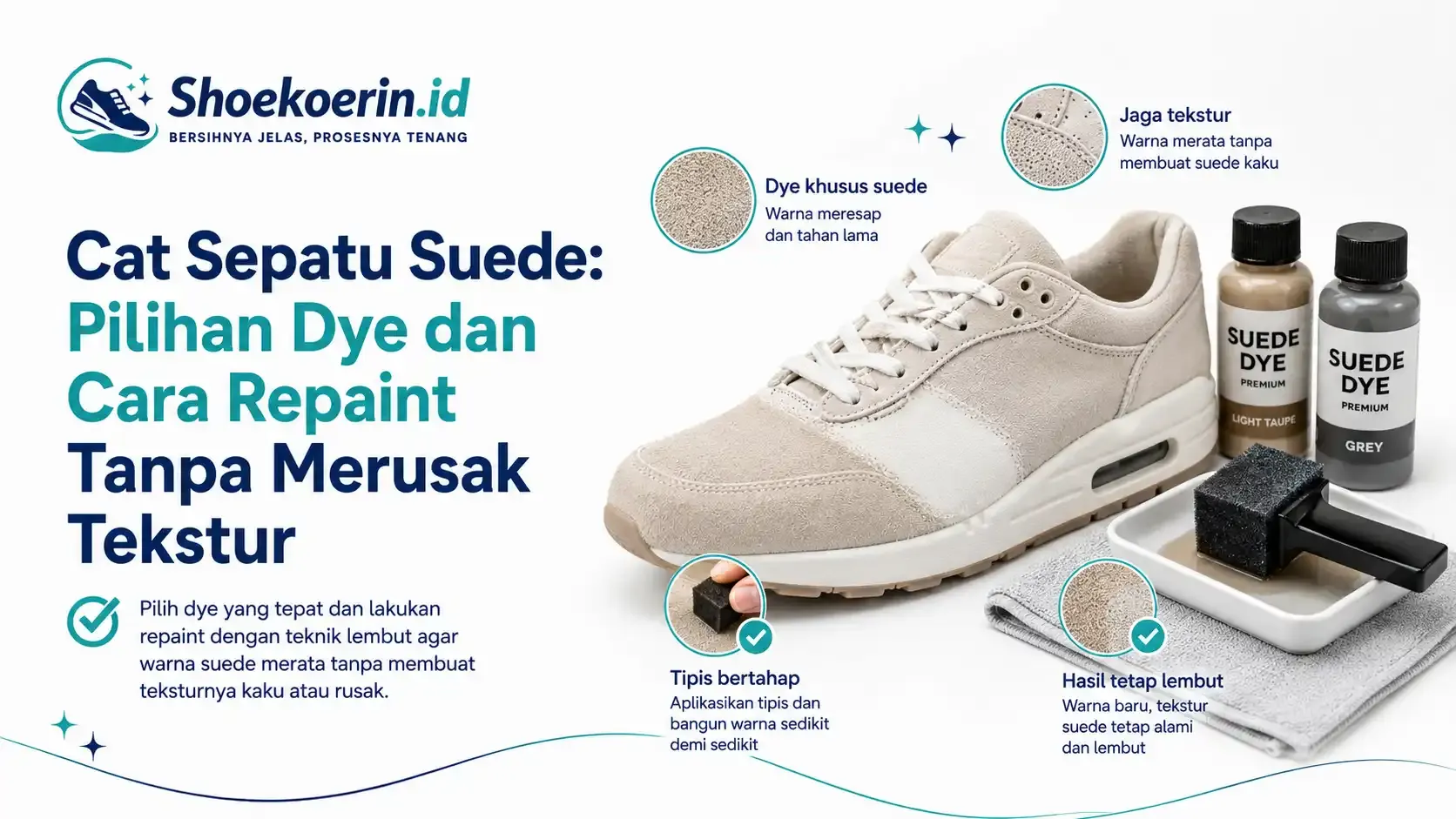 Cat Sepatu Suede: Pilihan Dye dan Cara Repaint Tanpa Merusak Tekstur